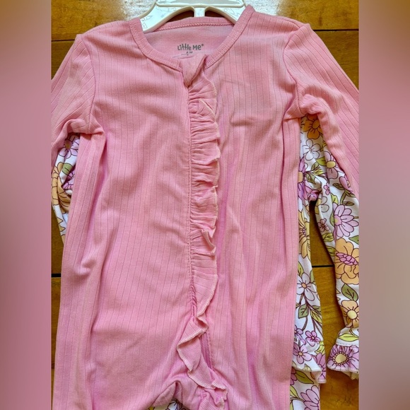 Little Me Baby 2 Pack Sleepwear Footies Size 6 Months New With Tags - Picture 5 of 13